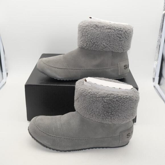 NEW Sorel Women's Size 8 Go Stumptown Bootie Quarry Gray Slippers Faux Fur - Picture 3 of 11